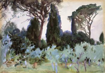 John Singer Sargent : Landscape near Florence